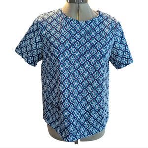 Piperlime Collection Women's All Over Print‎ Blue Geometric Top Size Small